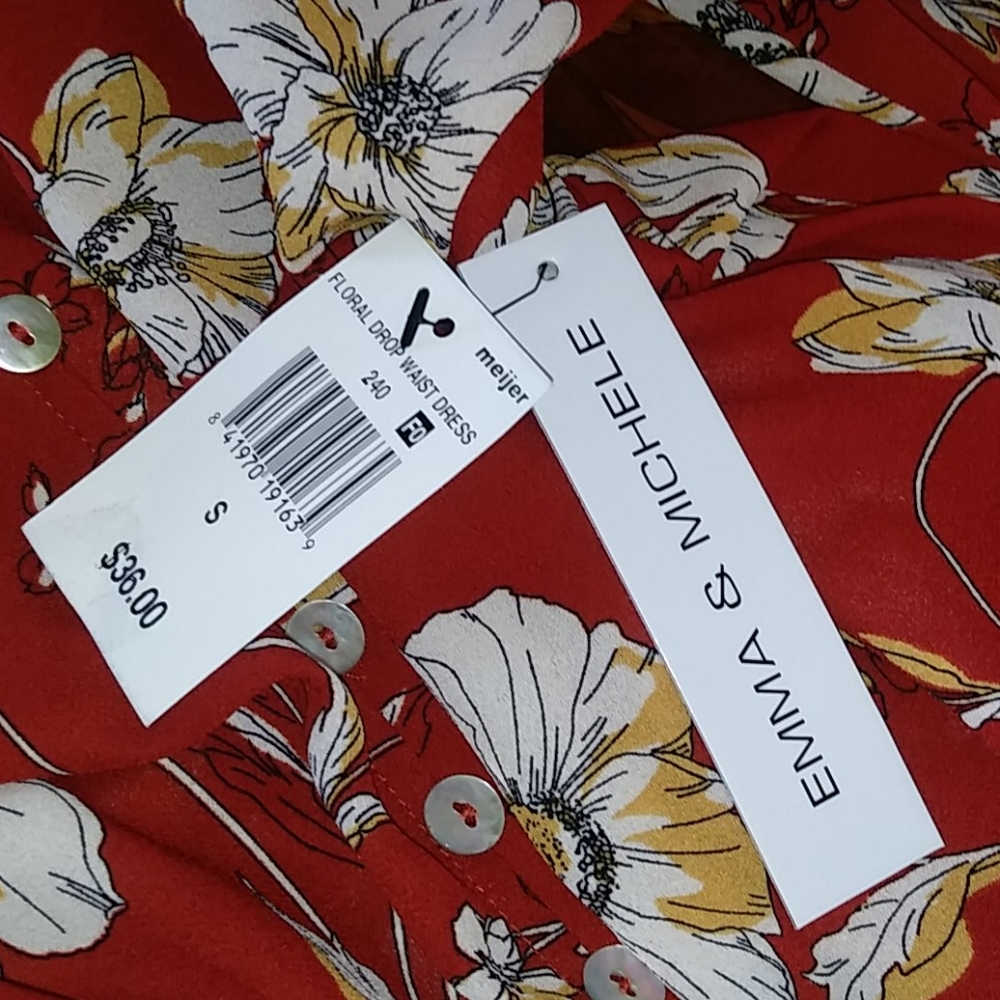 0205 Emma&Michele LIGHTWEIGHT Floral Drop Waist Dress* - Picture 6 of 6